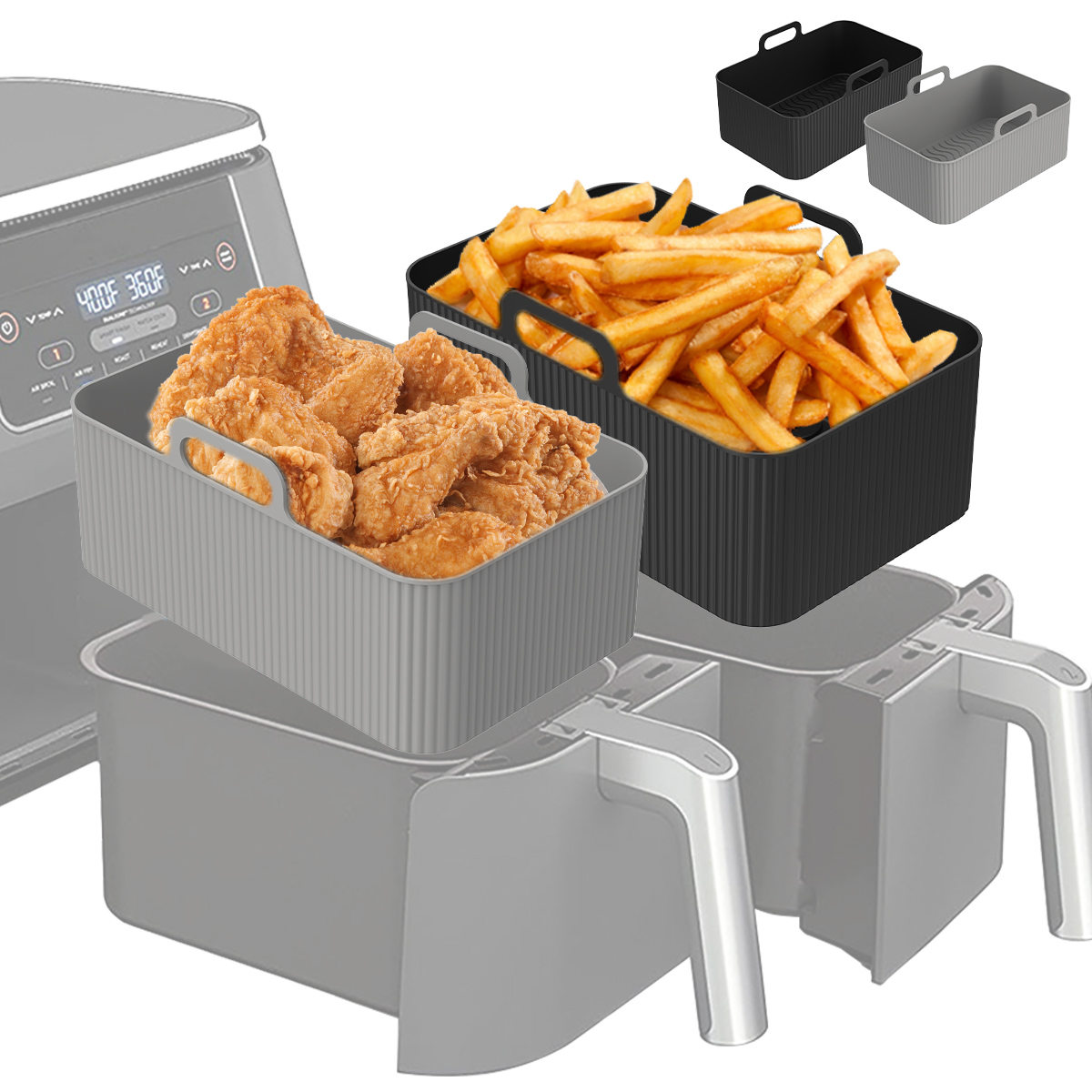 Air Fryer Silicone Pot Liner - Forro de fritadeira de ar de